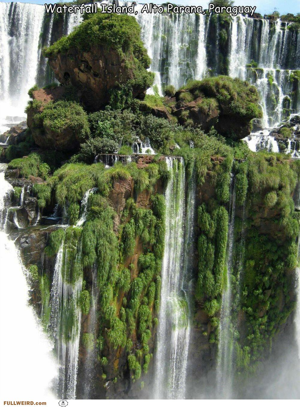 Waterfall Island Alto Parana Paraguay